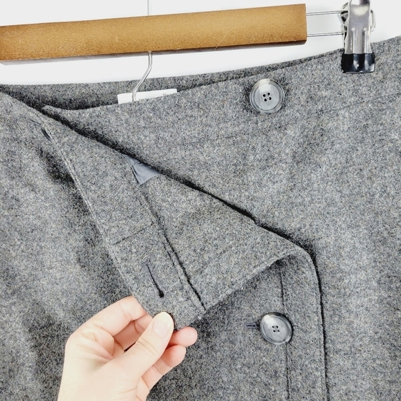 Ann Taylor loft Gray wool blend wrapskirt size 8 - Picture 10 of 11